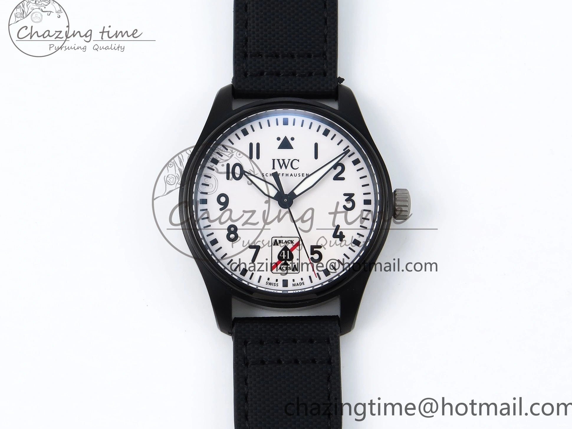 MIROTIME 0101 Pilot Black Ace BLSF 1:1 Best Edition White Lume Dial on Black Nylon Strap MIYOTA OnTrend 7021
